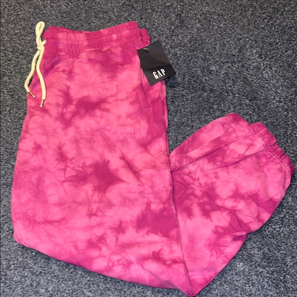 GAP Pink Tie-Dye Joggers with Elastic Cuffs